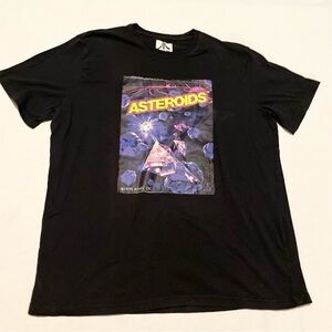 Atari Asteroids Graphic T-Shirt XL Black Retro Arcade Gaming 1979 Box Art